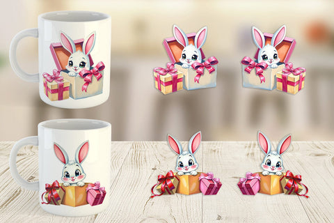 Mug Wrap Bunny Gift Sublimation artnoy 