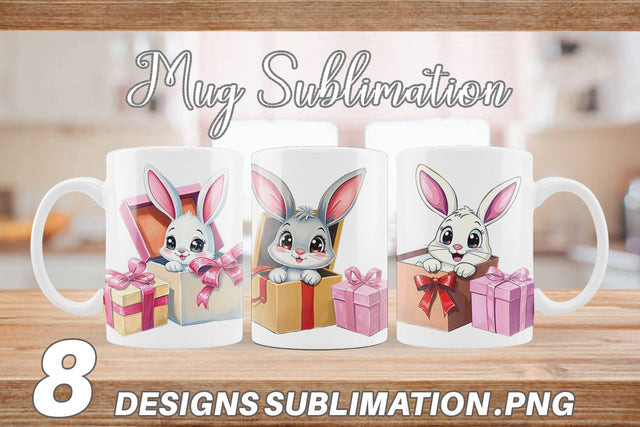 Mug Wrap Bunny Gift Sublimation artnoy 