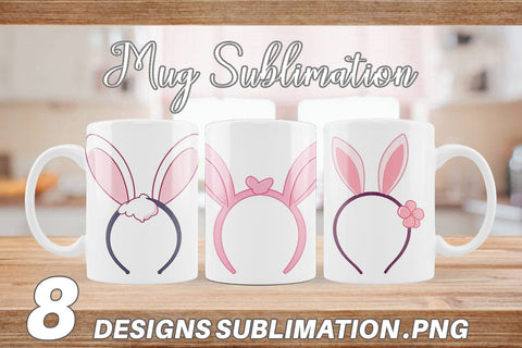 Mug Wrap Bunny Headband Sublimation artnoy 