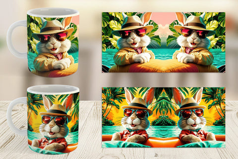 Mug Wrap Bunny in Summer Sublimation artnoy 
