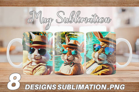 Mug Wrap Bunny in Summer Sublimation artnoy 