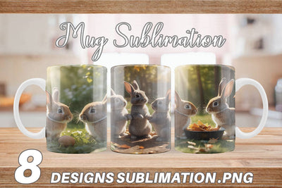 Mug Wrap Bunny on Summer Sublimation artnoy 