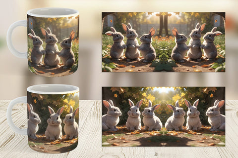 Mug Wrap Bunny on Summer Sublimation artnoy 