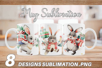Mug Wrap Bunny with Gifts Sublimation artnoy 