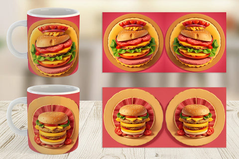 Mug Wrap Burger Sandwiches Sublimation artnoy 