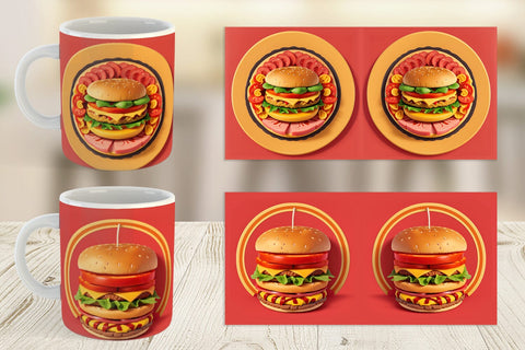 Mug Wrap Burger Sandwiches Sublimation artnoy 