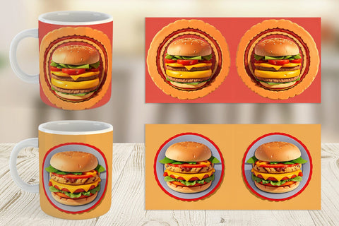 Mug Wrap Burger Sandwiches Sublimation artnoy 