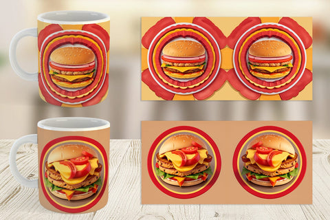 Mug Wrap Burger Sandwiches Sublimation artnoy 