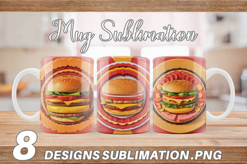 Mug Wrap Burger Sandwiches Sublimation artnoy 