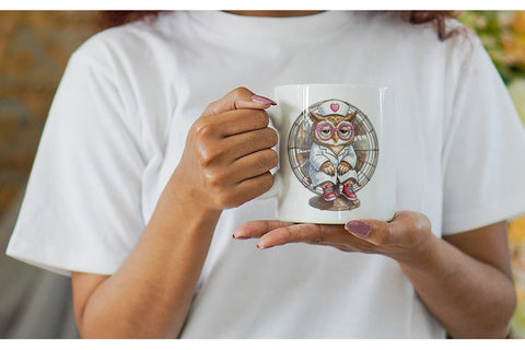 Mug Wrap Burnout Owl Nurse Lifestyle Sublimation artnoy 