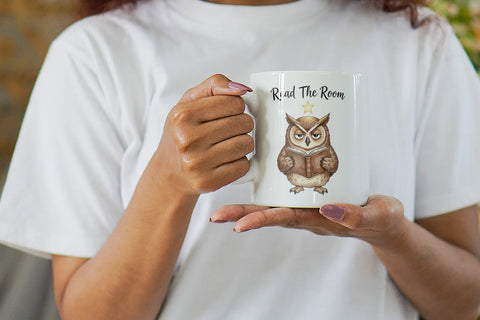 Mug Wrap Burnt Out Owl Whimsigoth Watercolor Sublimation artnoy 