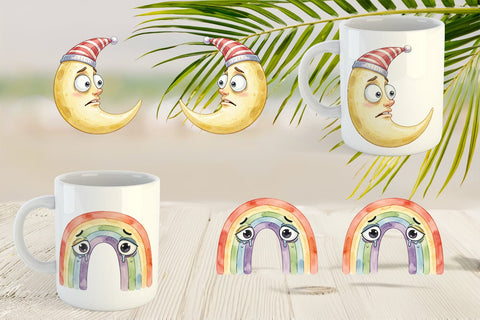 Mug Wrap Burnt Out Sky Theme Watercolor Sublimation artnoy 