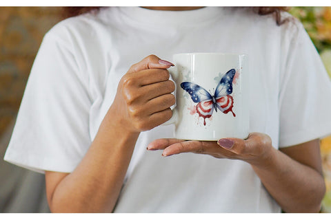 Mug Wrap Butterfly 4th of July Sublimation artnoy 