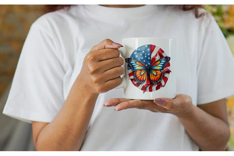 Mug Wrap Butterfly 4th of July Sublimation artnoy 