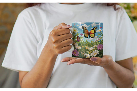 Mug Wrap Butterfly and Wildflowers Sublimation artnoy 