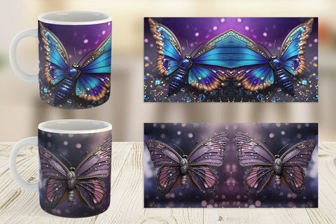 Mug Wrap Butterfly Glitter Sublimation artnoy 