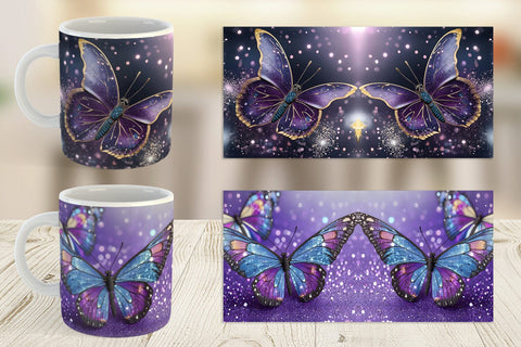 Mug Wrap Butterfly Glitter Sublimation artnoy 