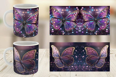 Mug Wrap Butterfly Glitter Sublimation artnoy 