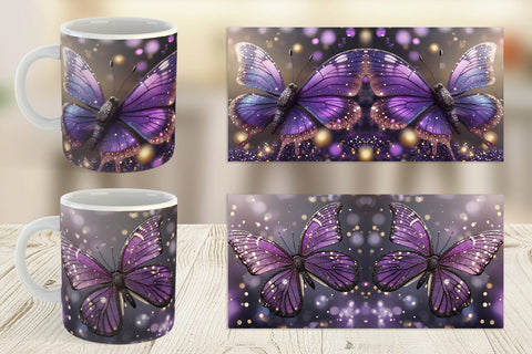 Mug Wrap Butterfly Glitter Sublimation artnoy 