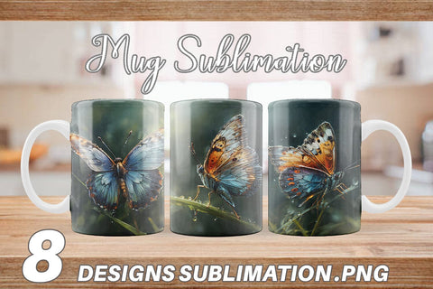 Mug Wrap Butterfly Illustration Sublimation artnoy 