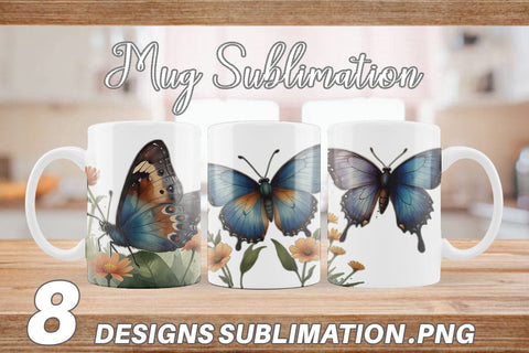 Mug Wrap Butterfly illustration Sublimation artnoy 