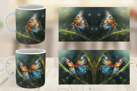 Mug Wrap Butterfly Illustration Sublimation artnoy 