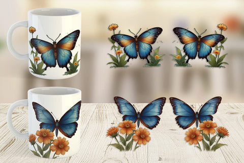 Mug Wrap Butterfly illustration Sublimation artnoy 