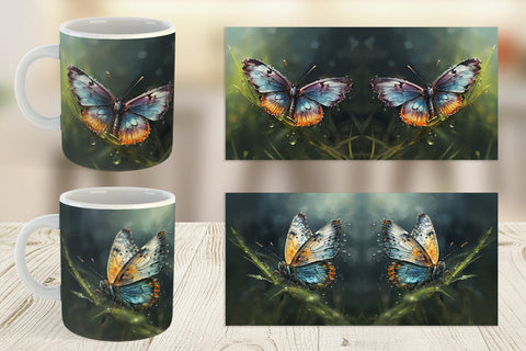 Mug Wrap Butterfly Illustration Sublimation artnoy 