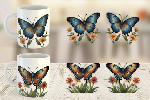 Mug Wrap Butterfly illustration Sublimation artnoy 
