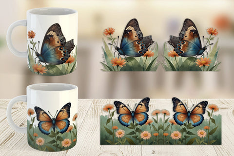 Mug Wrap Butterfly illustration Sublimation artnoy 