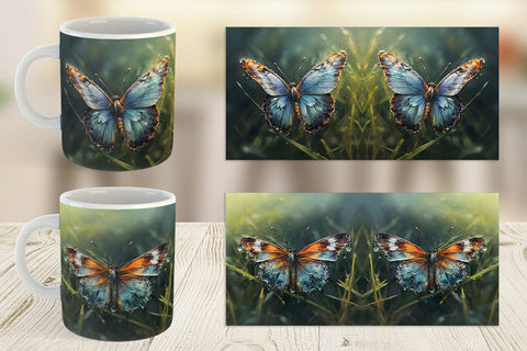 Mug Wrap Butterfly Illustration Sublimation artnoy 