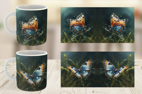 Mug Wrap Butterfly Illustration Sublimation artnoy 