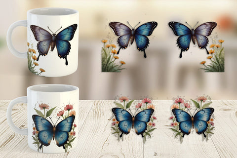 Mug Wrap Butterfly illustration Sublimation artnoy 