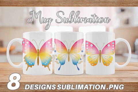 Mug Wrap Butterfly Sublimation artnoy 