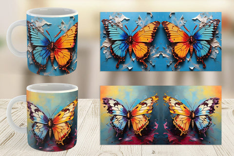 Mug Wrap Butterfly Vibrant Color Sublimation artnoy 