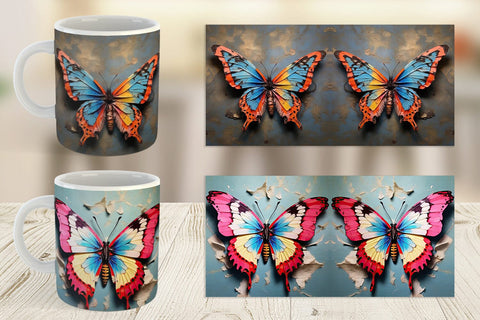 Mug Wrap Butterfly Vibrant Color Sublimation artnoy 