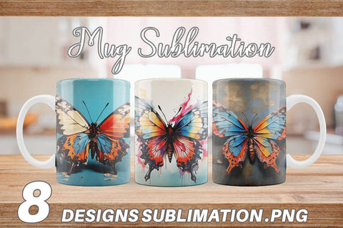 Mug Wrap Butterfly Vibrant Color Sublimation artnoy 