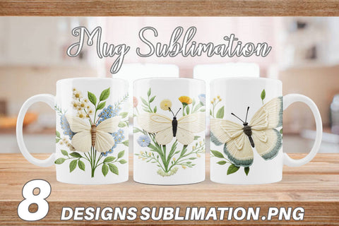 Mug Wrap Cabbage White Butterfly Sublimation artnoy 