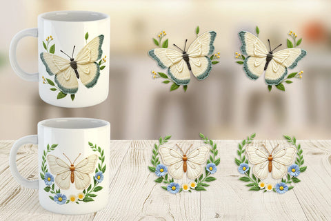 Mug Wrap Cabbage White Butterfly Sublimation artnoy 