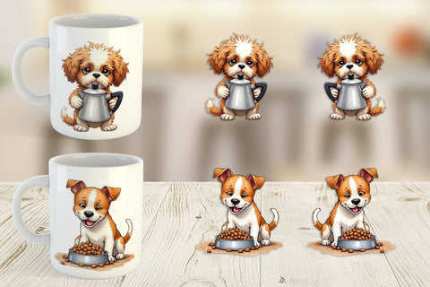 Mug Wrap Caffeine & Chaos Morning Mood Sarcastic Dogs Sublimation artnoy 