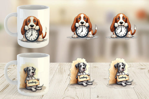 Mug Wrap Caffeine & Chaos Morning Mood Sarcastic Dogs Sublimation artnoy 