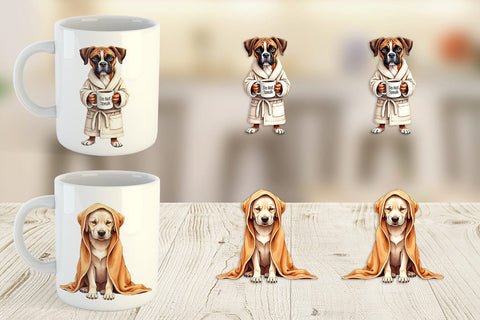 Mug Wrap Caffeine & Chaos Morning Mood Sarcastic Dogs Sublimation artnoy 