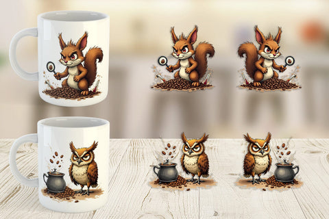 Mug Wrap Caffeine Critters Sublimation artnoy 