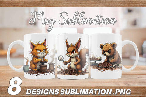 Mug Wrap Caffeine Critters Sublimation artnoy 