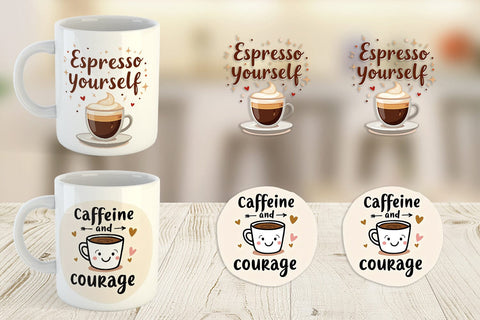 Mug Wrap Caffeine Kick Quotes Sublimation artnoy 
