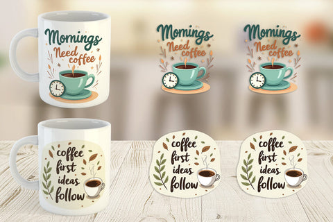 Mug Wrap Caffeine Kick Quotes Sublimation artnoy 