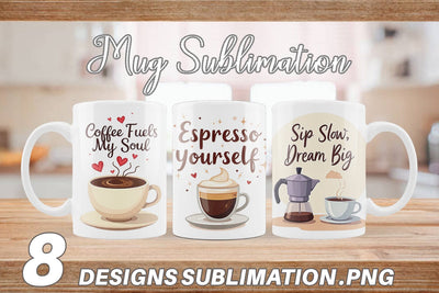 Mug Wrap Caffeine Kick Quotes Sublimation artnoy 