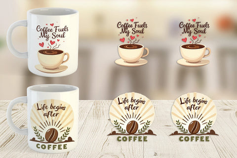 Mug Wrap Caffeine Kick Quotes Sublimation artnoy 