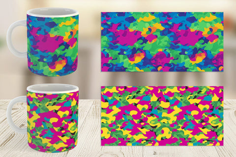 Mug Wrap Camouflage Colorful Sublimation artnoy 