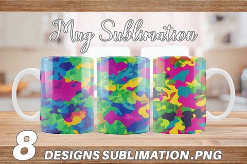 Mug Wrap Camouflage Colorful Sublimation artnoy 